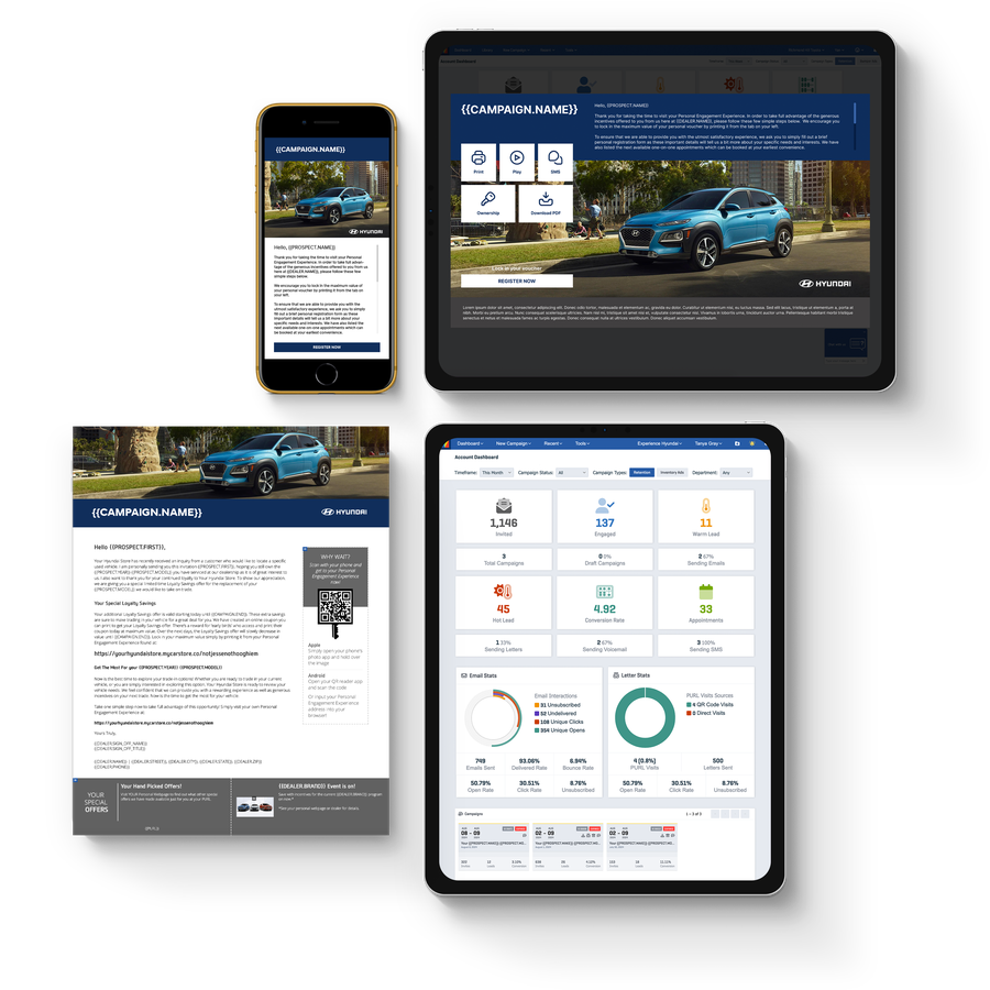 Vicimus products on phone, tablet, and desktop